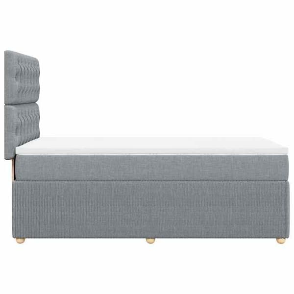 Maison Exclusive - Seng med lameller og madras Grå lys 100x200cm Stof