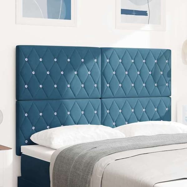 Maison Exclusive - Mörkblå sänggavel 144 cm Sammet