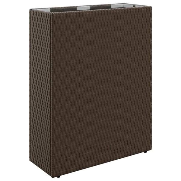 Plantekrukke - EKSKLUSIV HUS - 55 x 22 x 70 cm - Poly rattan - Rektangulær - Brun