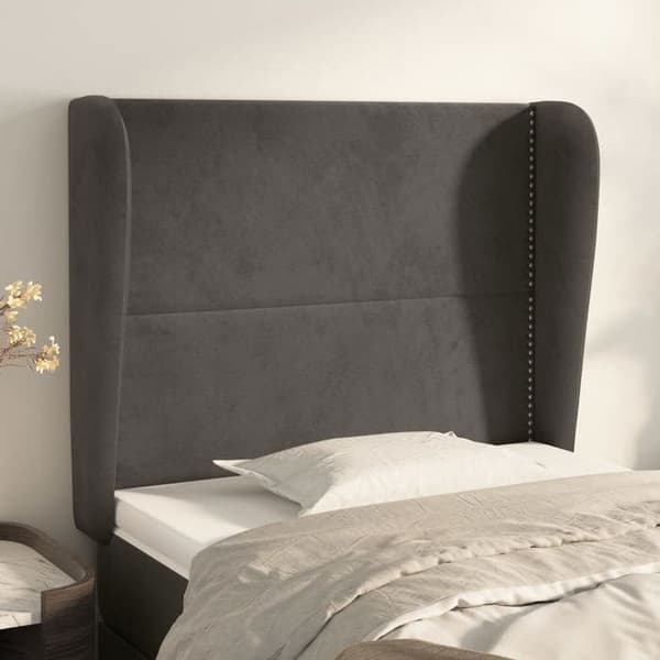 Maison Exclusive - Päätylevy korvilla Tummanharmaa 103x23x118/128 cm Sametti