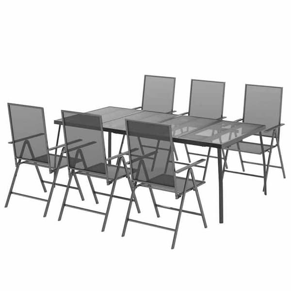 Maison Exclusive - Trädgårdsset 7 delar antracit stål