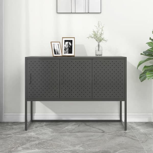 Buffet - EKSKLUSIVT HUS - Buffet Antracit - Stål - 3 døre - 105x35x75 cm antracit