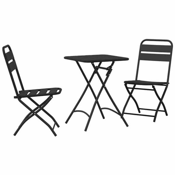 Ensemble bistro - EXKLUSIVT HUS - Bistroset 3 delar - Antracit - Stål - Fällbar antracit