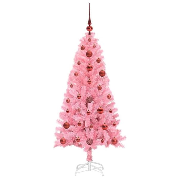 Maison Exclusive - Vaaleanpunainen joulukuusi 120 cm PVC