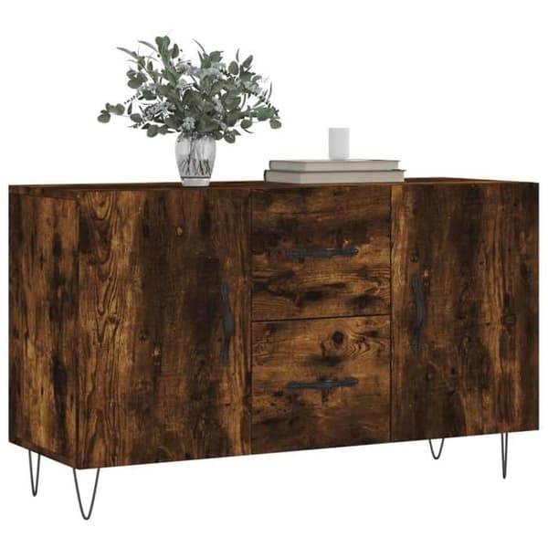 Maison Exclusive - Buffé ek rökig 100x36x60 cm ingenjörsträ