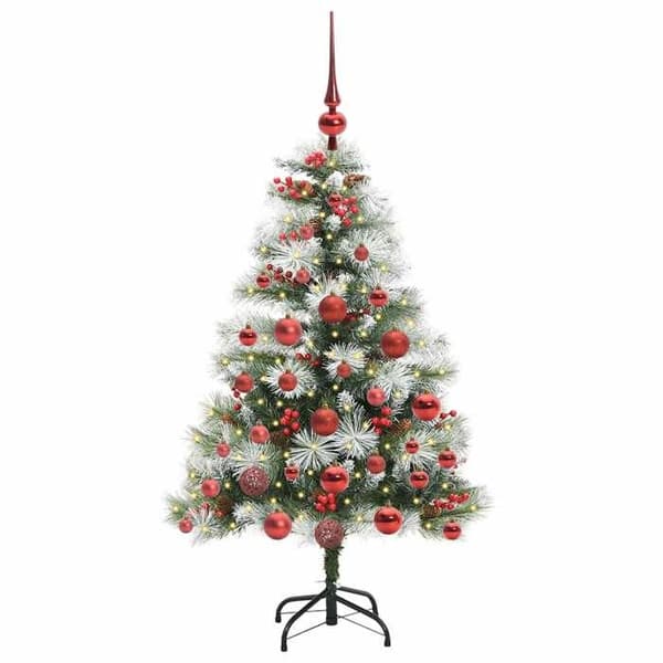 Maison Exclusive - Grön och vit konstgjord julgran 120 cm