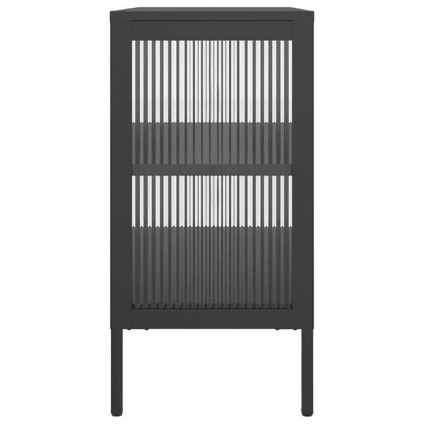 Maison Exclusive - Sort buffet 70x35x70 cm glas og stål