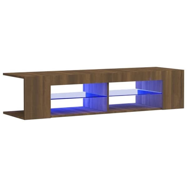 Maison Exclusive - TV-møbel med LED-lys, brunt egetræ 135x39x30 cm