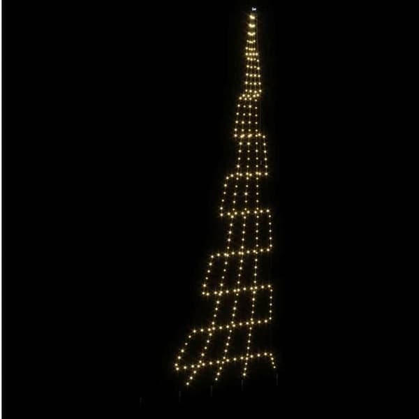 Juletræ - EKSKLUSIV HUS - 511 cm - Varm hvid - LED 8 tilstande - Stik til jorden Vit varm