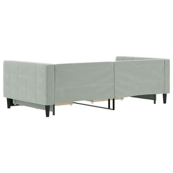 Dagseng - EKSKLUSIV HUS - 100x200 cm - Dobbeltseng med udtræk - 2 opbevaringsskuffer - Grå velour