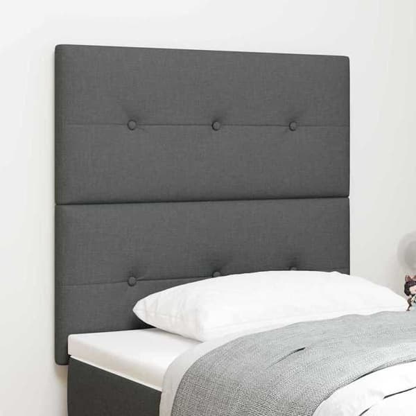 Maison Exclusive - LED-hovedgærde med LED-strips Mørkegrå 80 cm stof