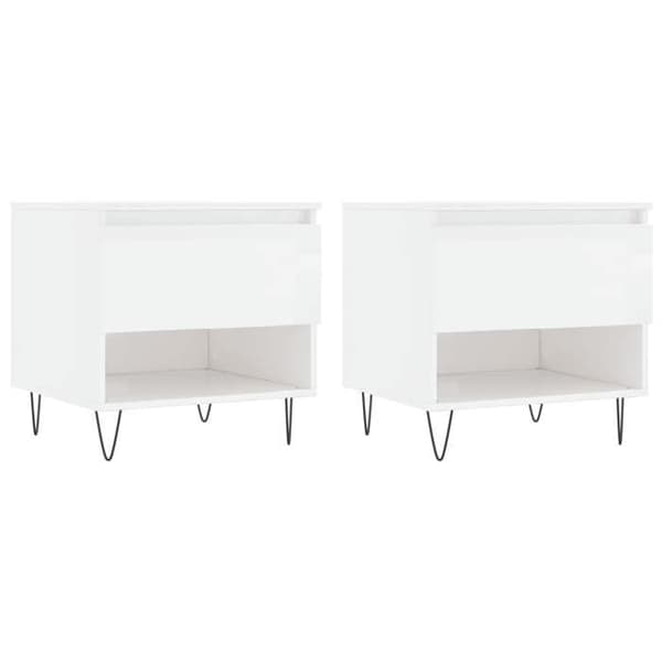 Maison Exclusive - 2 st soffbord vit glansig 50x46x50cm ingenjörsträ