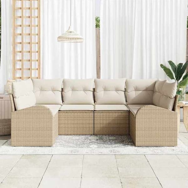Maison Exclusive - 6 osan beige puutarhakalustesarja