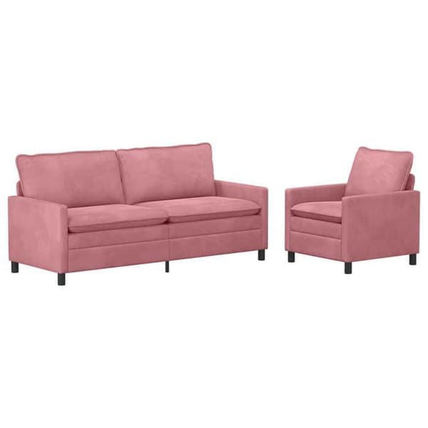 Maison Exclusive - Set av Soffor 2 st Rosa Sammet