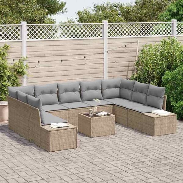 Havemøbel - EKSKLUSIVT HUS - Modulært - Poly rattan - Vandtætte puder - Malet stålramme