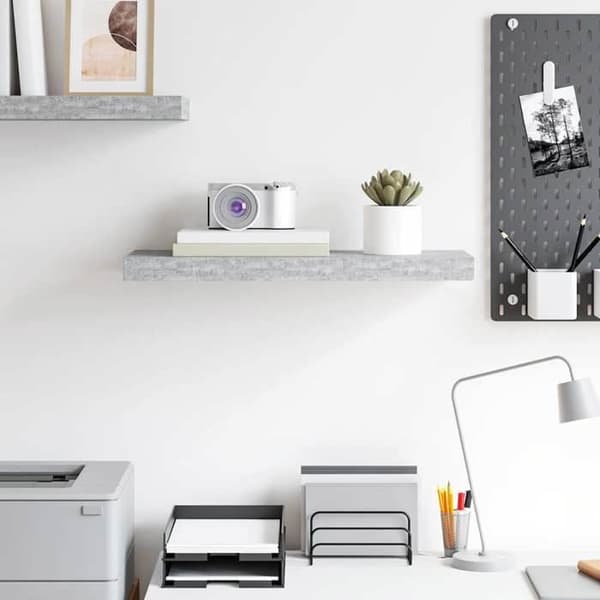 Maison Exclusive - Flydende væghylde grå beton 60x23,5x3,8 cm MDF