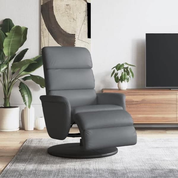 Maison Exclusive - Recliner med fotstöd i grått konstläder Grå