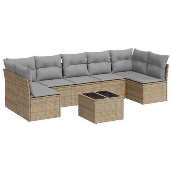 Havemøbler - EKSKLUSIVT HUS - Modulerbart - Beige - 8 dele - Opbevaring under sæde beige
