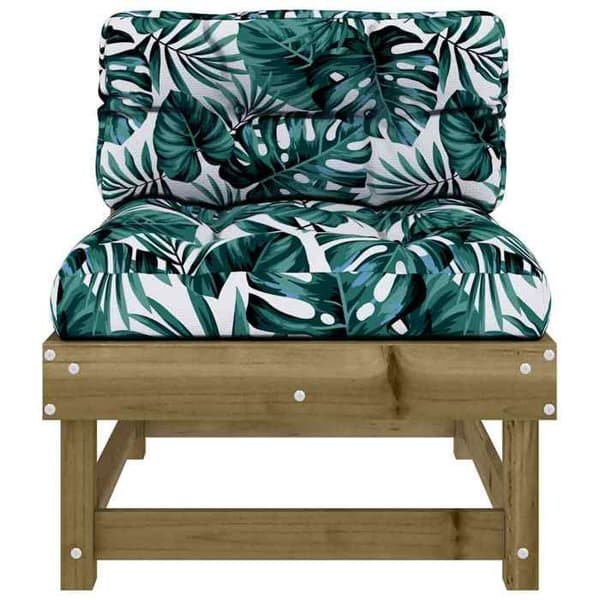 Modulær sofa - EKSKLUSIV HUS - 2 dele - Imprægneret fyrretræ - Polstrede puder - Lamel design