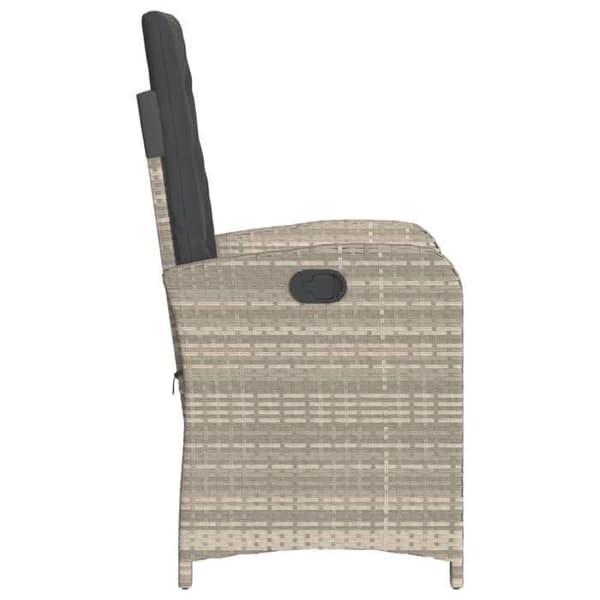 Maison Exclusive - Bistro-set 3 delar med ljusgrå kuddar i flätad resin