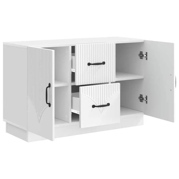 Maison Exclusive - Buffé Vit glänsande 89 x 34,5 x 57 cm Ingenjörsträ