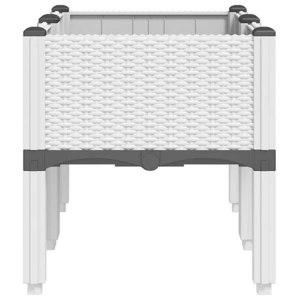 Jardiniär - EXKLUSIV HEM - Rattanutseende - Vit - 80x40x42 cm - Polypropen Vit