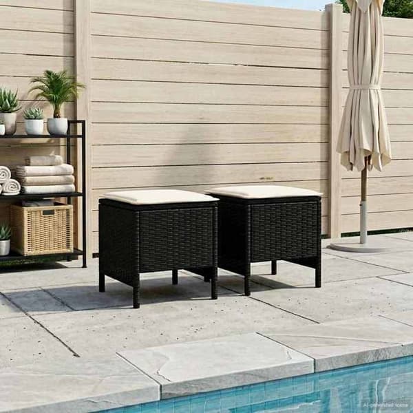 Maison Exclusive - 2 st Pouf av PE Rotsvart och Kräm