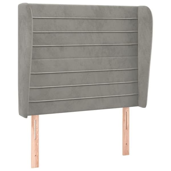 Maison Exclusive - Pääty, jossa korvat, Vaaleanharmaa 103x23x118/128 cm Sametti Ljusgrått