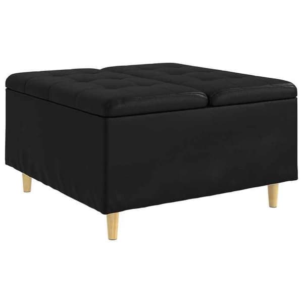 Maison Exclusive - Ottoman med opbevaring Sort 80 x 80 x 45 cm Kunstlæder
