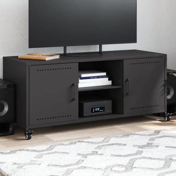 Maison Exclusive - Sort TV-møbel 100,5x39x43,5 cm stål