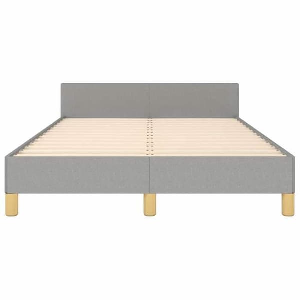 Sengestel - EKSKLUSIV HUS - 120x200 cm - lys grå - polyester stof - justerbar hovedgærde ljusgrått