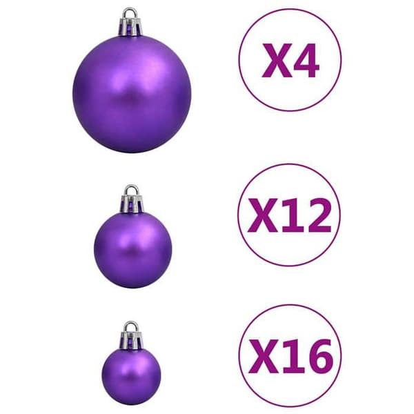 Maison Exclusive - Set med 111 stycken julkulor i lila polystyren Violett