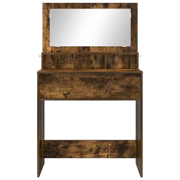 Maison Exclusive - Makeupborde til værelset Røget eg 80 x 39,6 x 135 cm Rökt ek