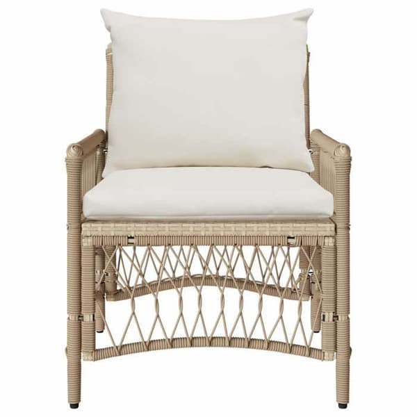 Trädgårdsstol - MAISON EXCLUSIVE - Maison Exclusive - Beige - Polyrotin - Pulverlackerad stålram beige