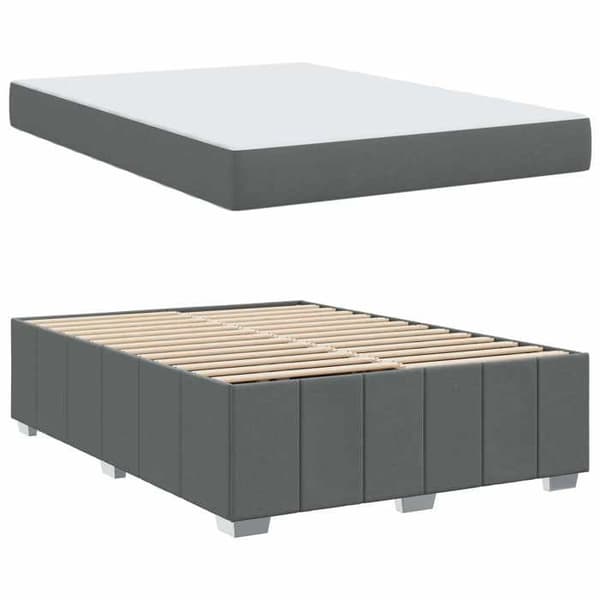 Maison Exclusive - Sängram med madrass Mörkgrå 160 x 200 cm tyg Mörkgrå