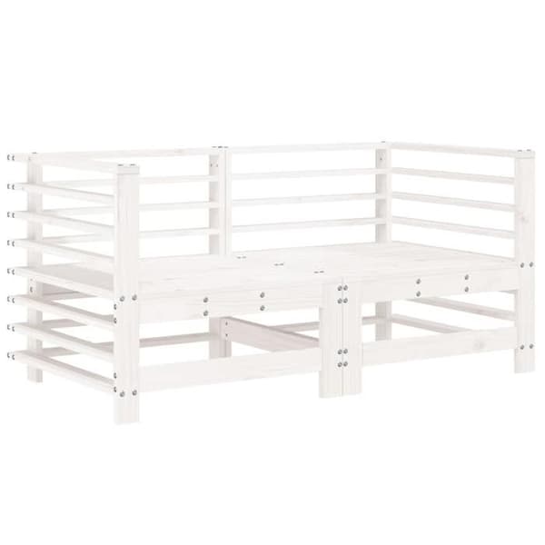 Maison Exclusive - Hörnsoffor med kuddar 2 st vit massiv furu