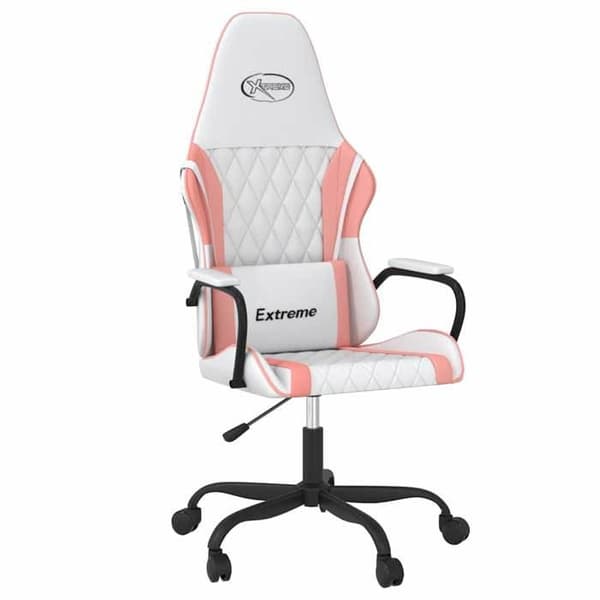 Maison Exclusive - Spelstol Vit och rosa Konstläder