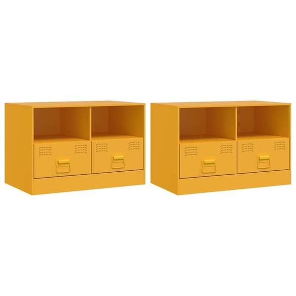 Maison Exclusive - TV-möbler 2 st gul senap 67x39x44 cm stål