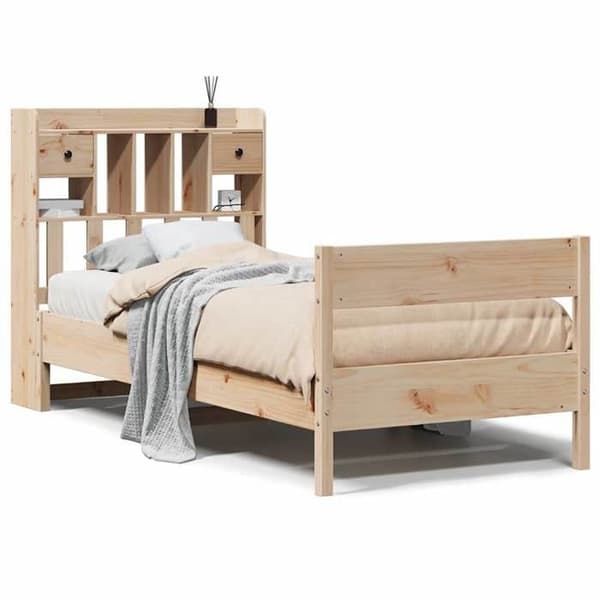 Maison Exclusive - Kirjahyllyvuode ilman patjaa 75x190 cm massiivipuusta