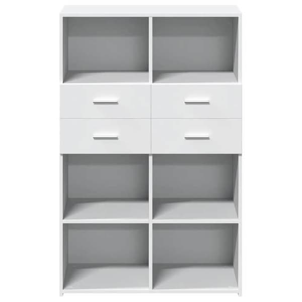 Maison Exclusive - Buffé hög vit 80x42,5x124 cm ingenjörsträ