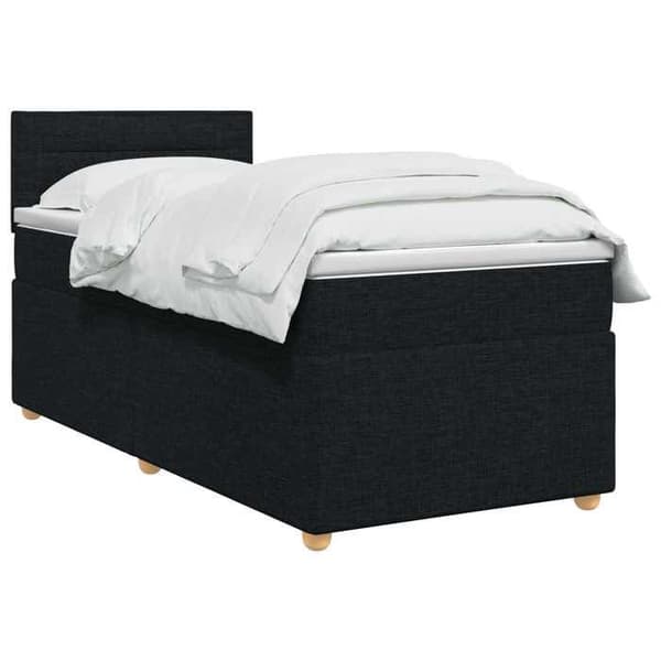 Maison Exclusive - Boxspring-sänky mustalla patjalla 90 x 200 cm Kangas