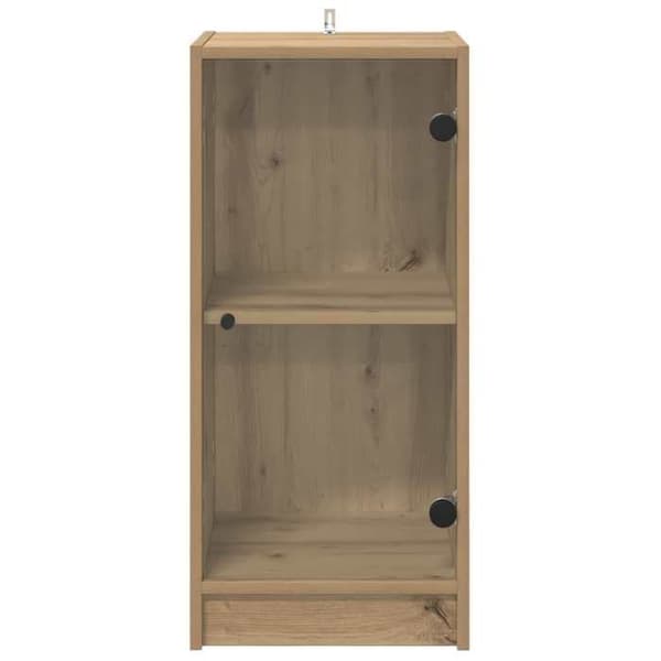 Buffet - EKSKLUSIVT HUS - 35x37x76 cm - Ingeniørtræ - Glasdøre - Mat finish Ek