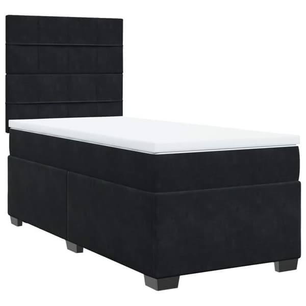 Maison Exclusive - Sänkyosa lammella ja musta patja 90x200 cm sametti