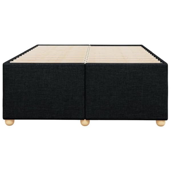 Sengestel - EKSKLUSIV HUS - 120x200 cm - Sort - Polyesterstof & træ - Inkluderet lamelbund Svart