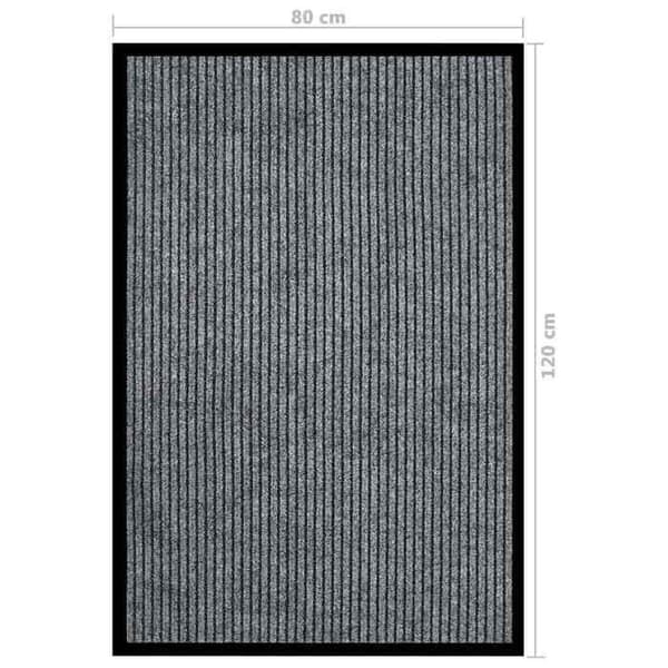 Matto - EXKLUSIIVINEN KOTI - Raidallinen - Harmaa 80x120 cm - 100% polypropeeni - Liukumaton vinyylituki Grå