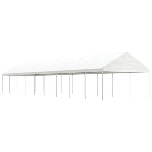 Lusthus med vitt tak 20,07x4,08x3,22 m polyeten4 [cm]