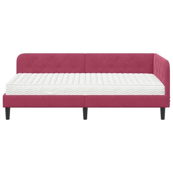 Maison Exclusive - Hörnsängram Bordeaux 90 x 200 cm Sammet