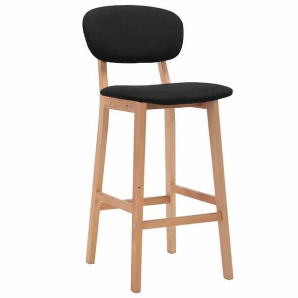 Maison Exclusive - Barstolar set om 2 svart tyg Svart