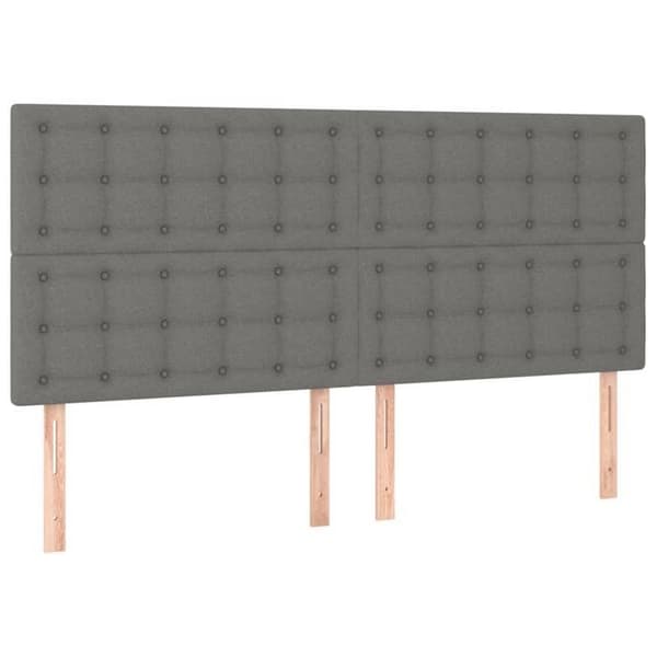 Maison Exclusive - Mörkgrå sänggavel 200x5x118/128 cm Tyg Mörkgrå
