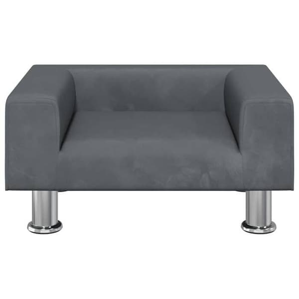 Maison Exclusive - Mörkgrå hundsäng 50x40x26,5 cm sammet mörkgrå